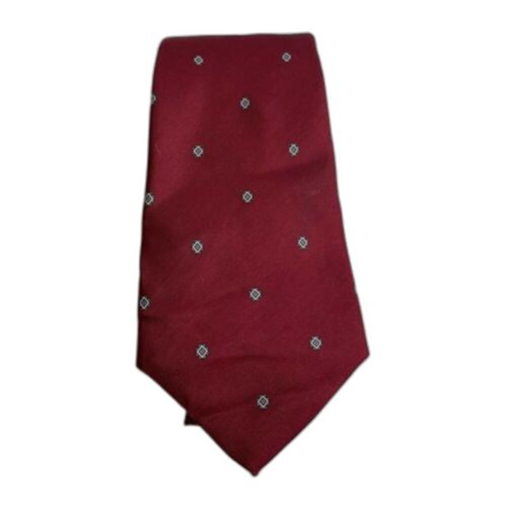Vintage Mens Silk Pierre Cardin Neck Tie  Maroon Checks Pattern Made in Italy